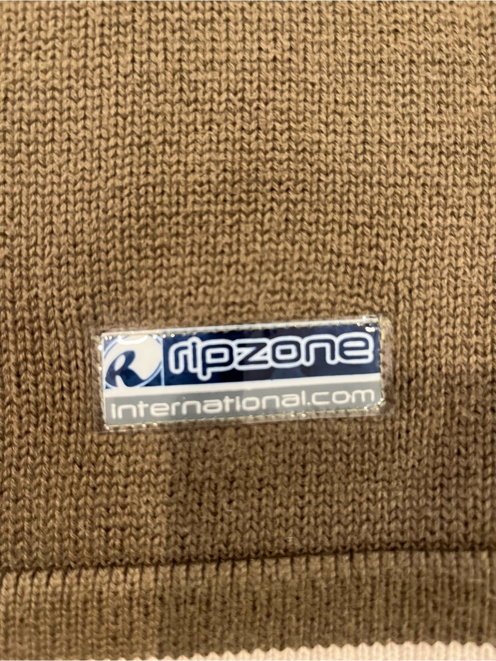 Men's Crewneck Sweater in Olive with Contrast Trim - Picture 7 of 8